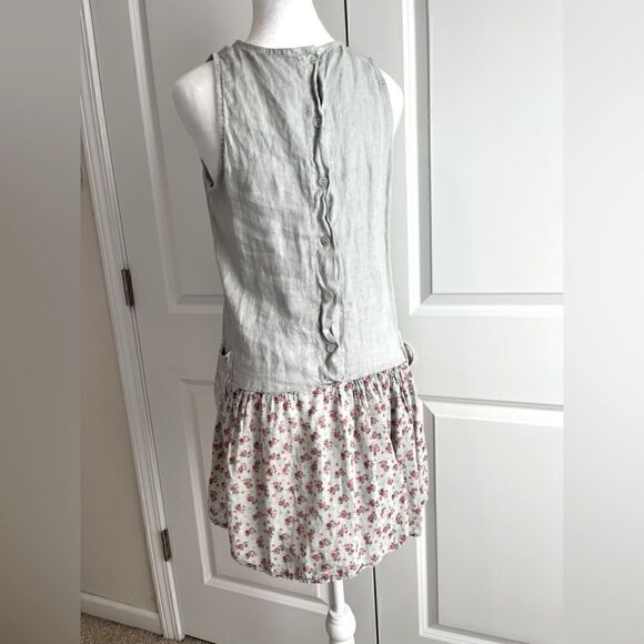Made in Italy!  Linen bodice with flowered skirt and polka dot pockets! - Picture 9 of 14
